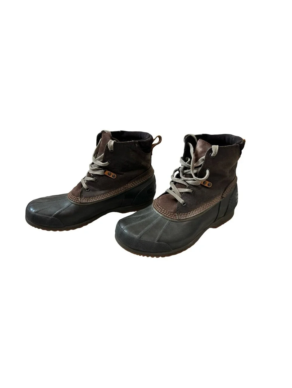 Sorel Mens 11.5 EU 44.5 Ankeny Waterproof Duck Boots Brown Leather